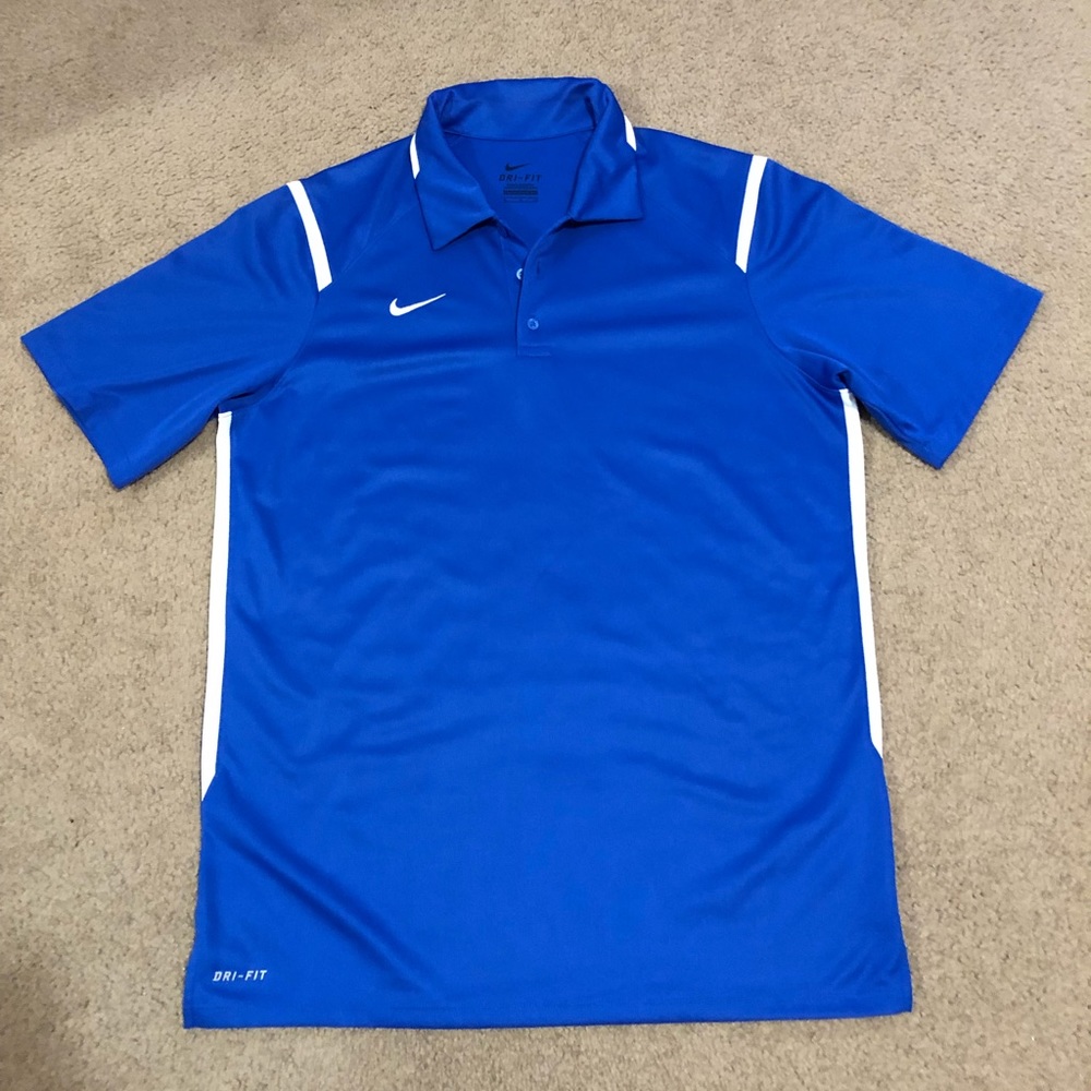 Nike blue dri-fit polo shirt